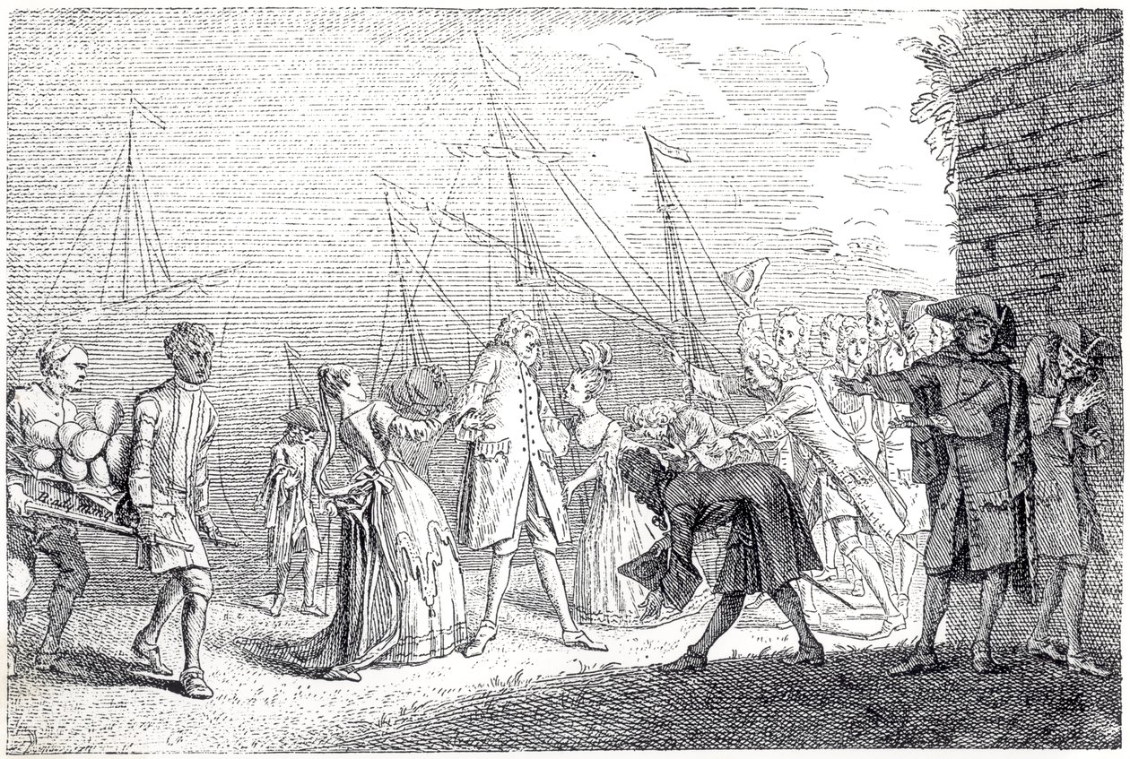 Die Landung in England von Senesino, 1719 von English School
