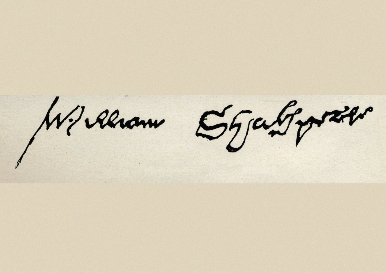 Die Unterschrift von William Shakespeare (1564-1616) von English School