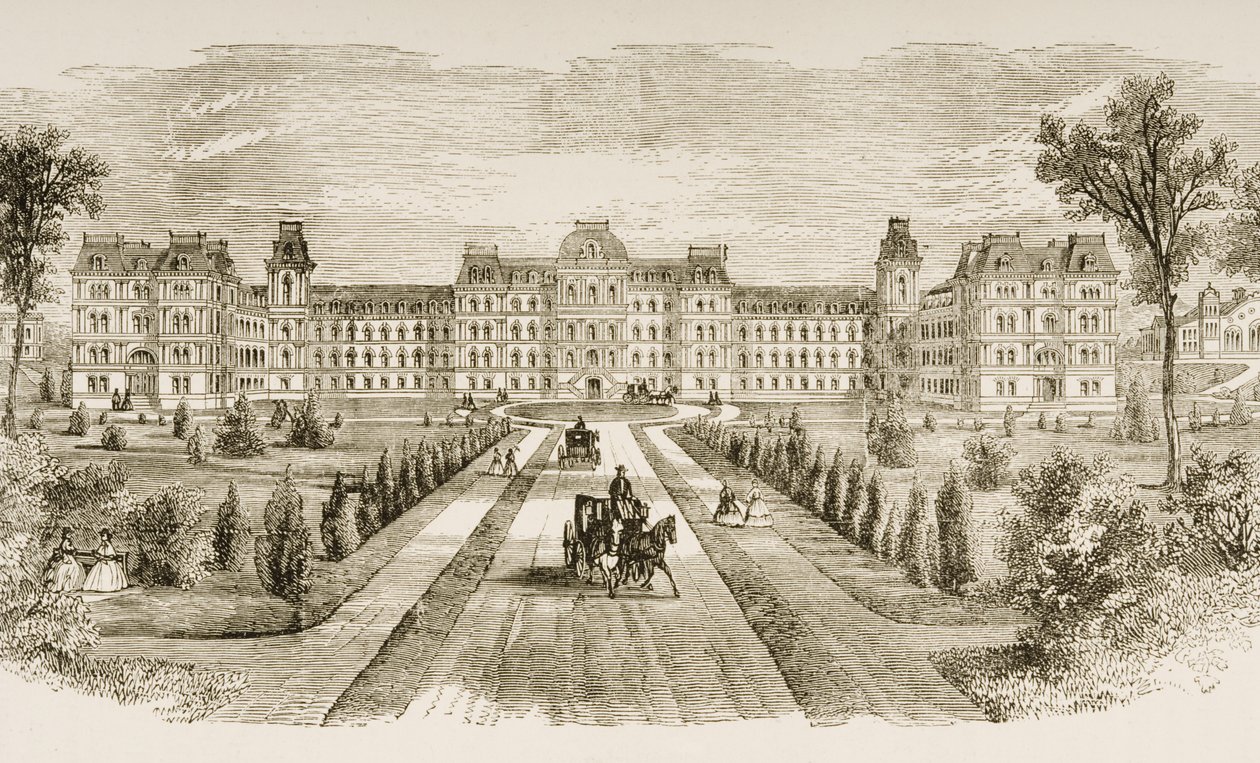 Vassar College, Poughkeepsie, New York State, ca. 1870, aus 