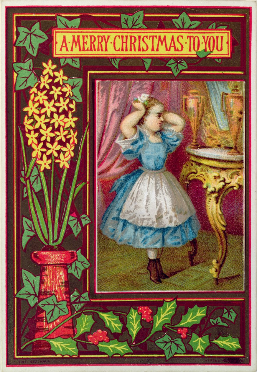 Viktorianische Weihnachtskarte von English School