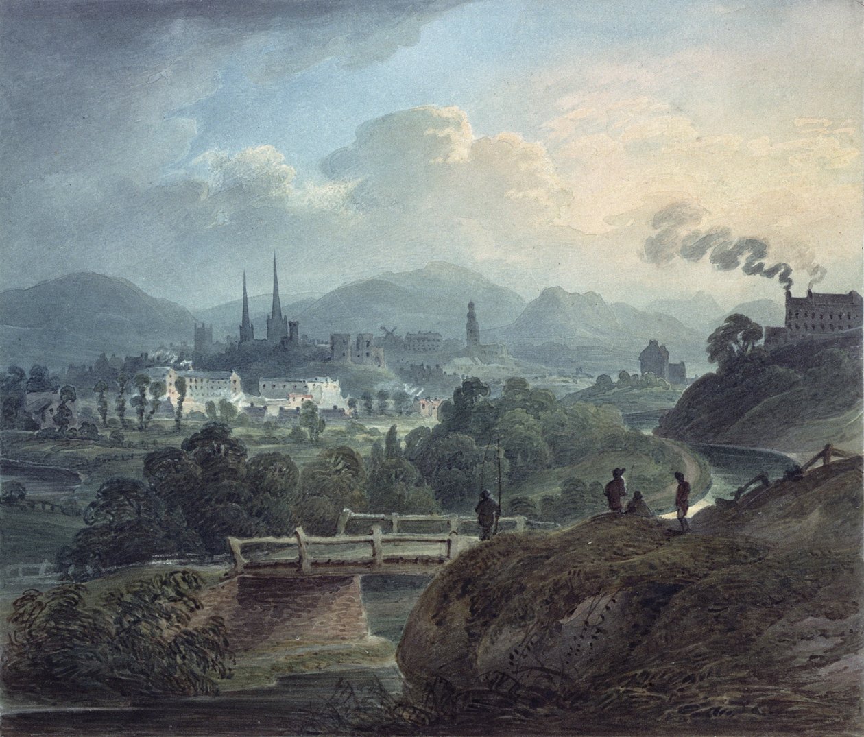 Blick auf Shrewsbury über den Severn von English School