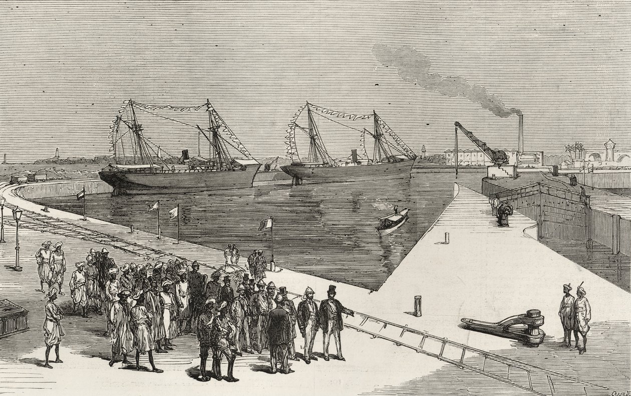 Besuch des Vizekönigs von Indien am Sassoon Dock in Bombay, aus 