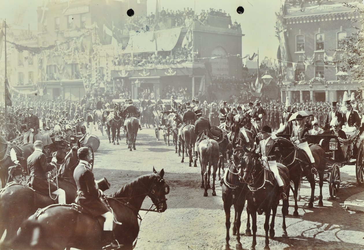 Blackwall Tunnel: Zeremonie zur Eröffnung des Tunnels durch den Prinzen von Wales, später König Edward VII., und Prinzessin Alexandra, 1897 von English Photographer