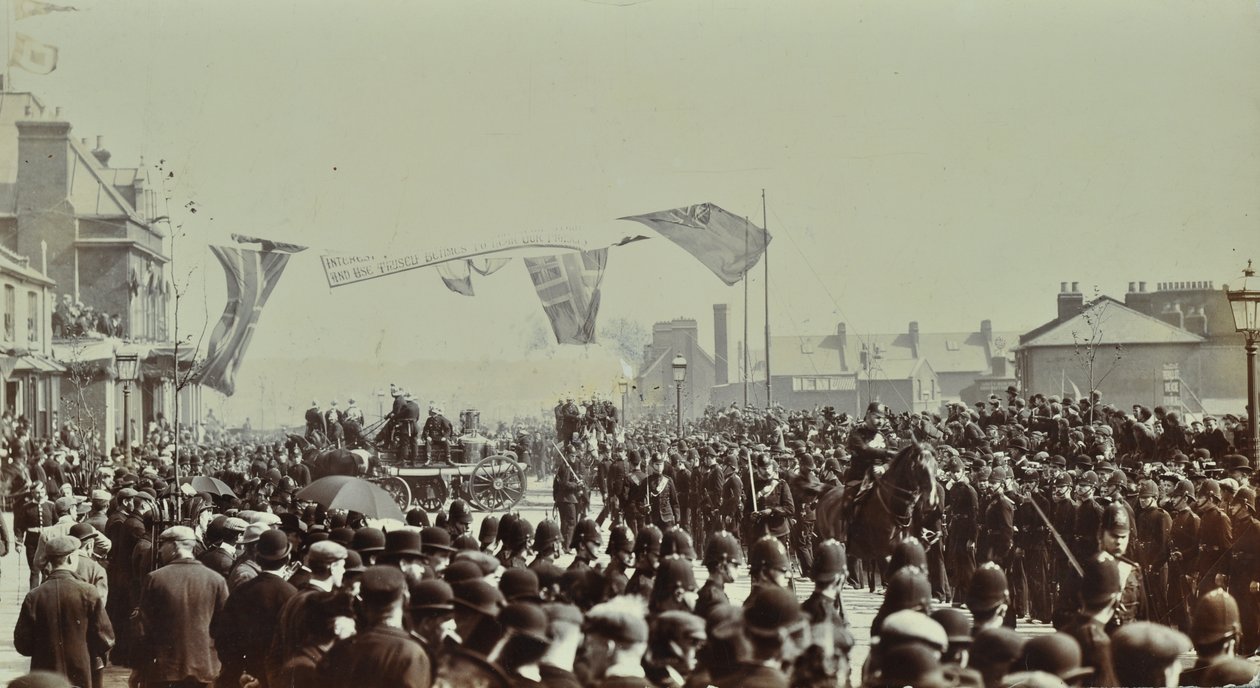 Blackwall Tunnel: Zeremonie zur Eröffnung des Tunnels durch den Prinzen von Wales, später König Edward VII., und Prinzessin Alexandra, 1897 von English Photographer