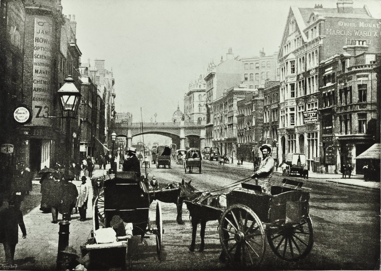 Holborn Viaduct, Farringdon Street, Blick nach Norden, City of London, 1890 von English Photographer