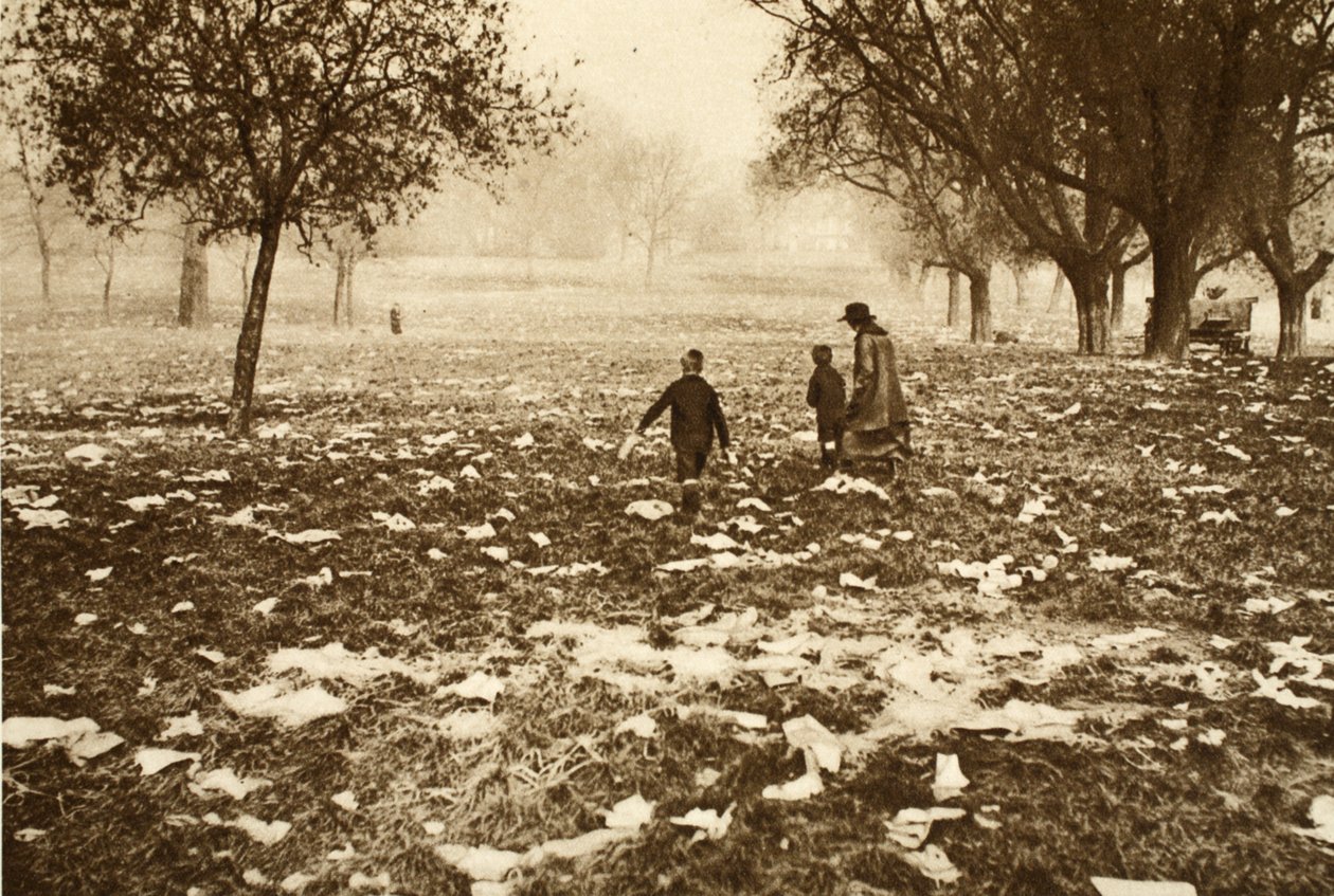 Mit Müll übersäte Wiese auf Hampstead Heath am Tag nach einem Feiertag, aus Wonderful London, veröffentlicht 1926-27 von English Photographer