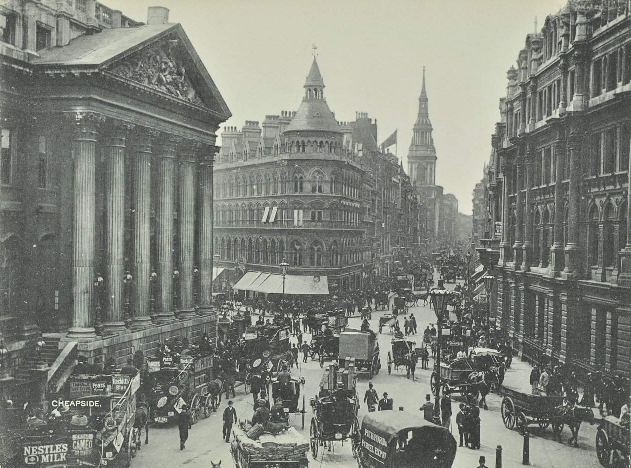 Mappin und Webb, Cheapside, vom Mansion House Blick nach Westen, City of London, 1895 von English Photographer