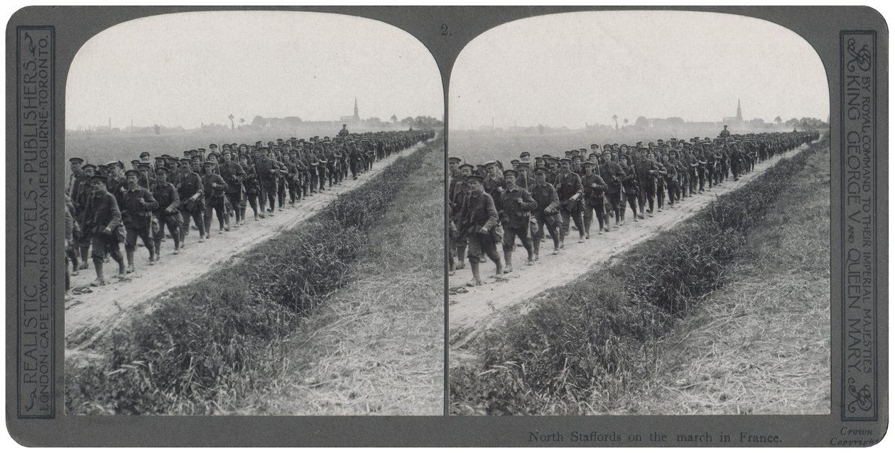 North Staffords auf dem Marsch in Frankreich von English Photographer