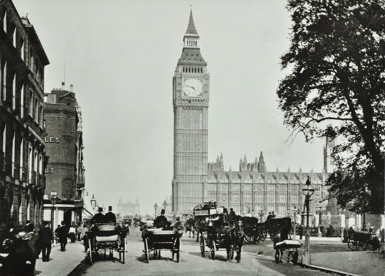 Parliament Square, Westminster LB: Parliament Square Blick zu Bridge Street, 1895 von English Photographer