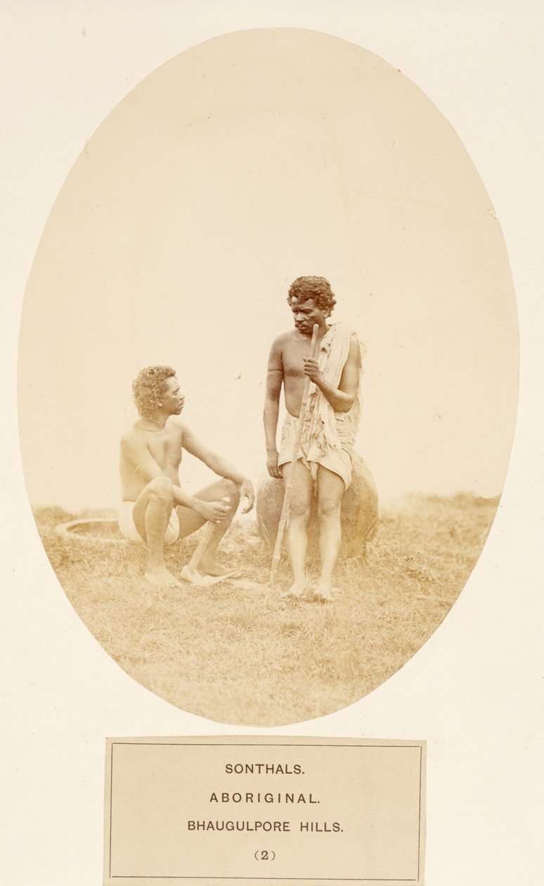 Sonthals, Ureinwohner, Bhaugulpore-Hügel, aus The People of India, von J. Forbes Watson, veröffentlicht 1868 von English Photographer