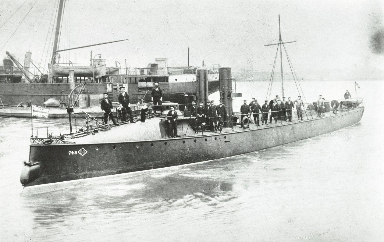 Yarrow and Company Schiffswerft, Isle of Dogs, Torpedoboot Nr. 80, London, 1887 von English Photographer