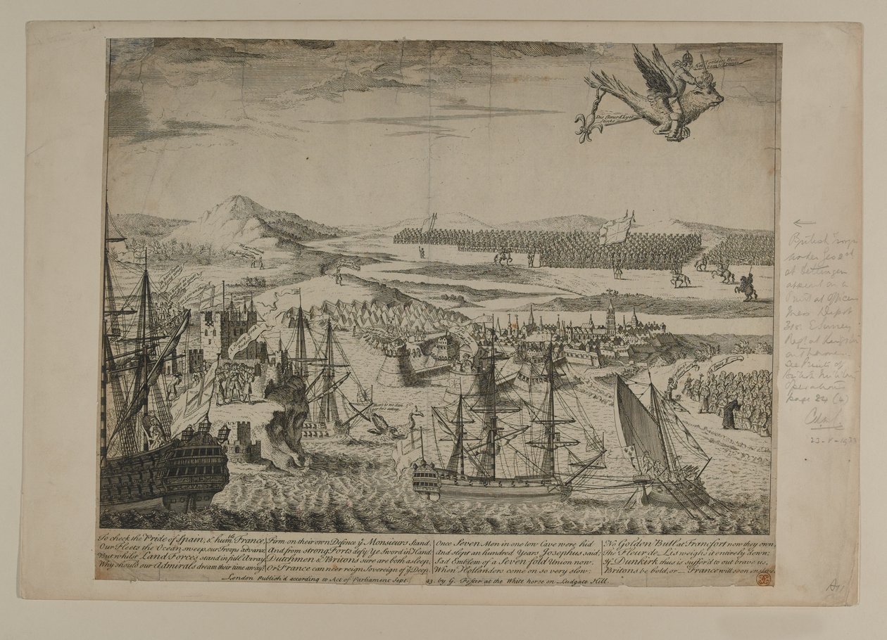Eine Karikatur des Österreichischen Erbfolgekriegs, veröffentlicht von G. Foster, London, 1743 von English School