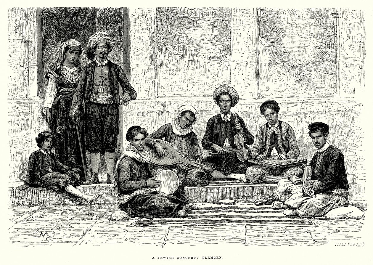 Ein jüdisches Konzert: Tlemcen (Gravur) von English School