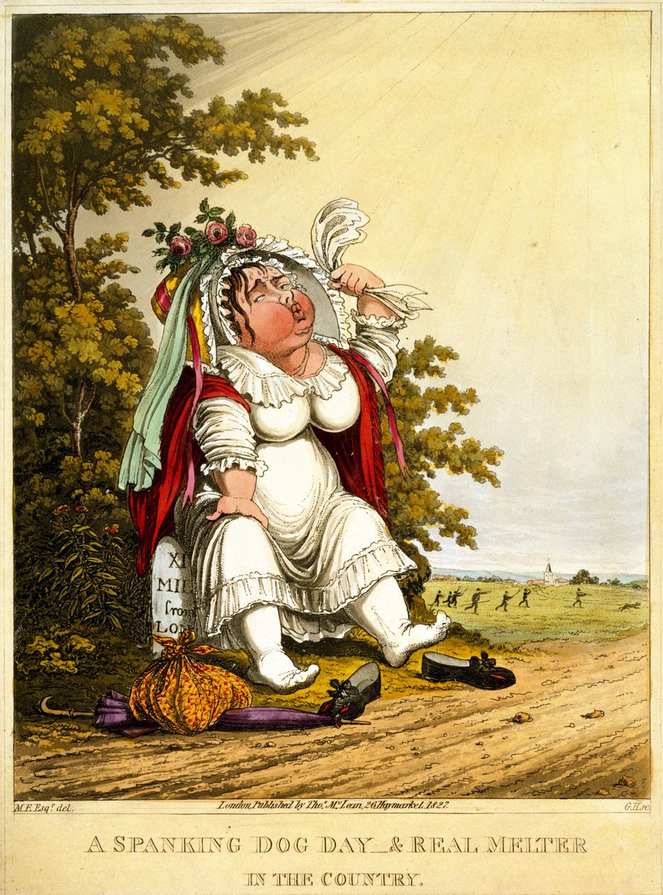 Ein Hundetag & Real Melter auf dem Land, graviert von George Hunt, veröffentlicht von Thomas McLean, London, 1827 von English School
