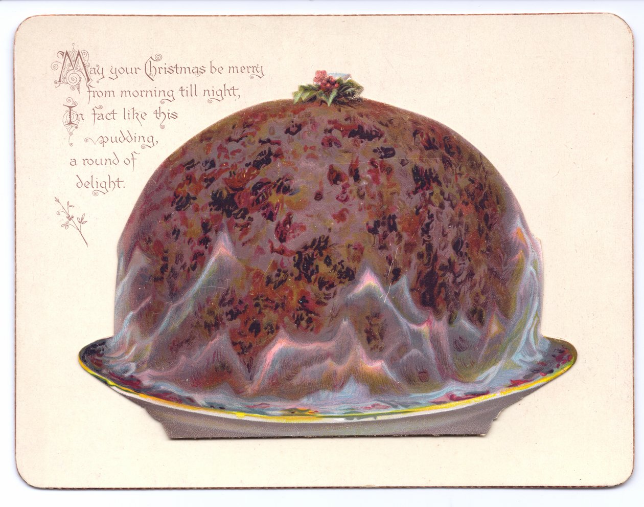 Viktorianische Neujahrskarte mit einer jungen Frau in Trauerkleidung, ca. 1880 von English School