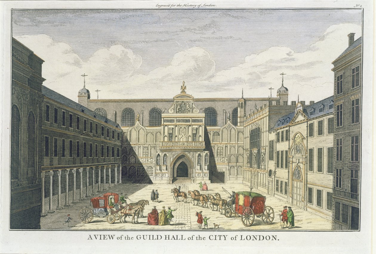 Ansicht der Guild Hall der Stadt London, aus The History of London, spätes 18. Jahrhundert von English School