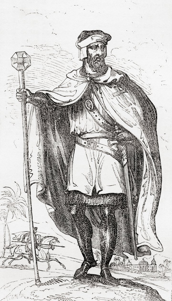 Ein Tempelritter, aus Old England: A Pictorial Museum, veröffentlicht 1847 von English School