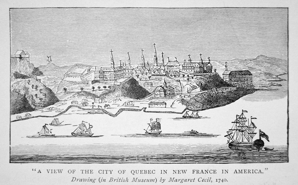 Ansicht der Stadt Quebec in Neufrankreich in Amerika von English School