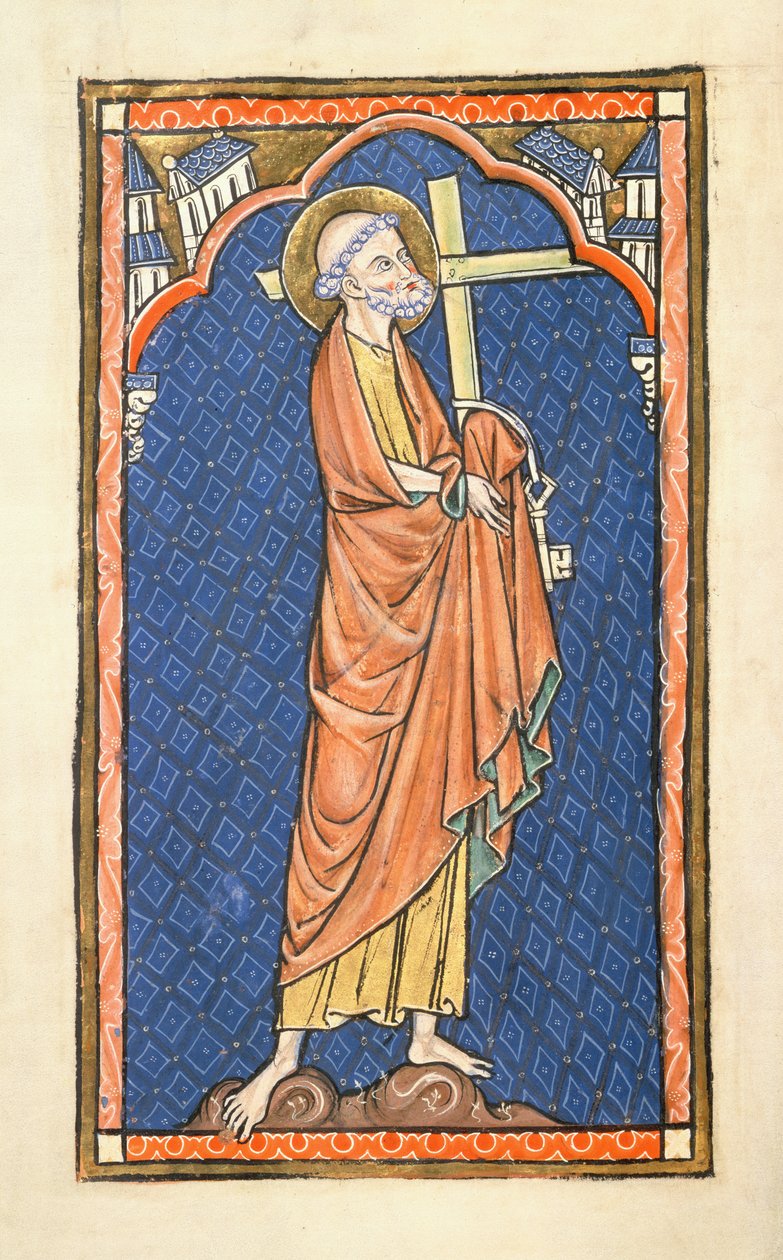 St. Peter, aus dem Oscott Psalter, um 1270 von English School