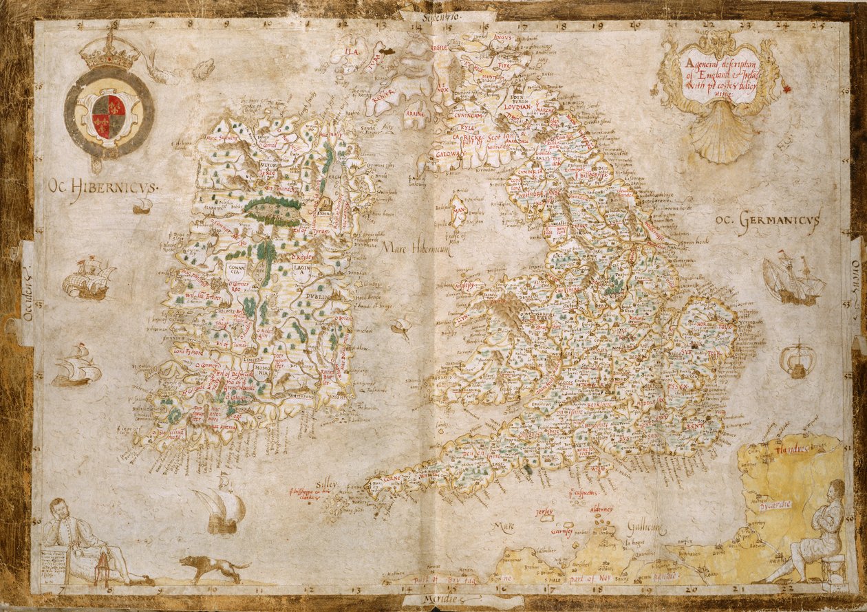 Karte von Großbritannien und Irland, aus dem 