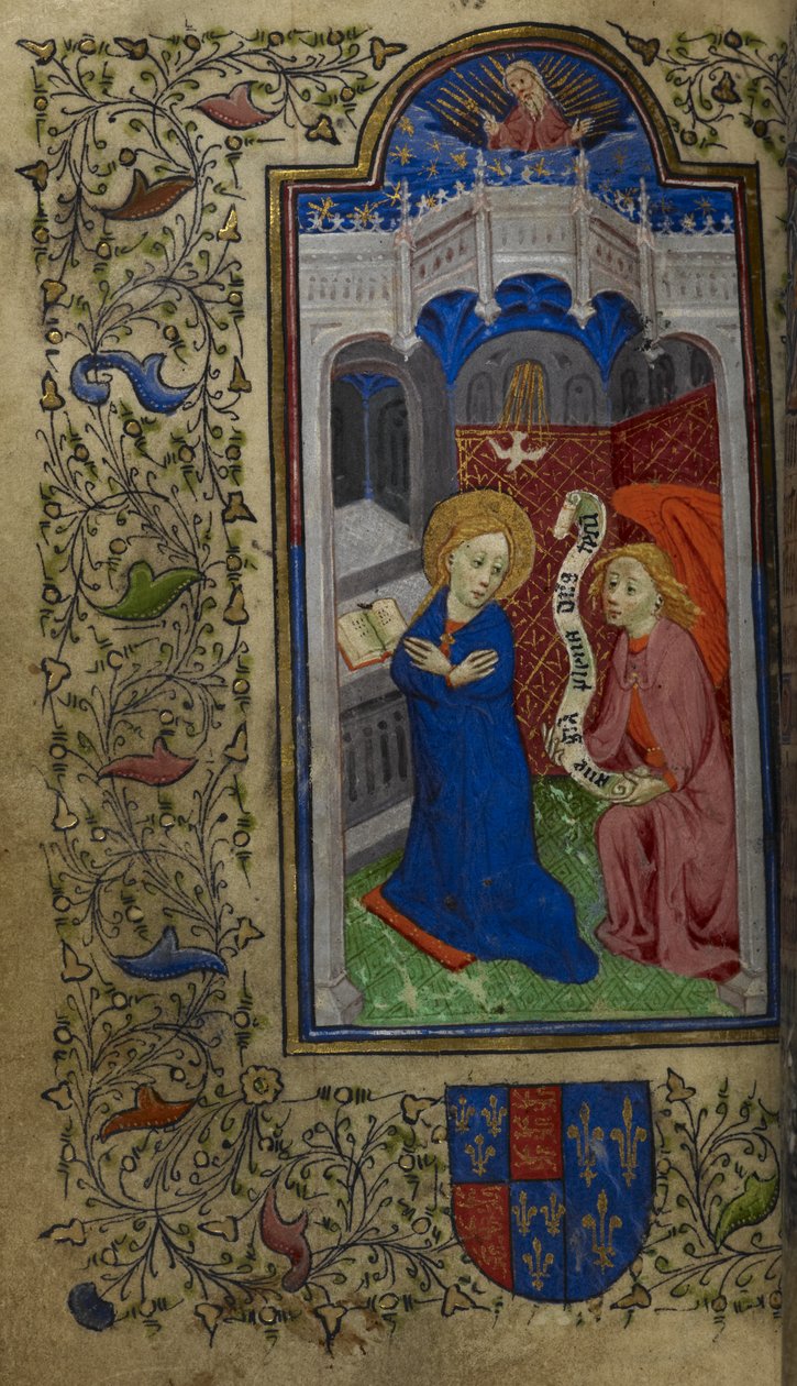 Die Verkündigung, Stundenbuch der Catherine de Valois, c.1420-22 (Pergament) von English School