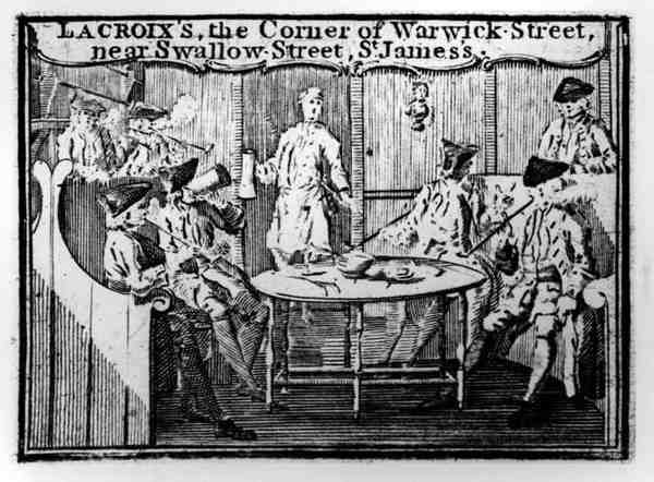 Werbung für Lacroixs, die Ecke der Warwick Street, nahe Swallow Street, St Jamess von English School