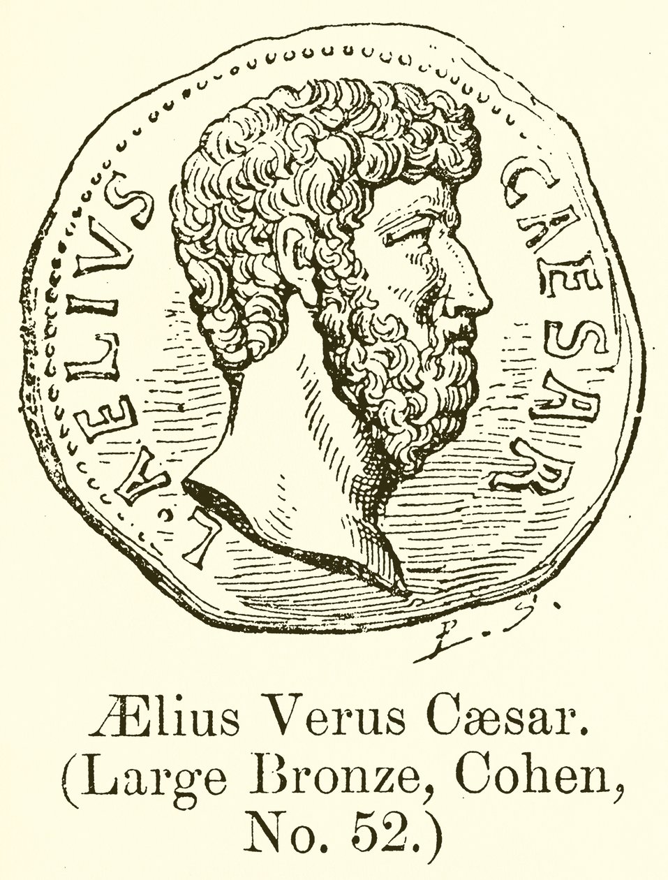 Aelius Verus Caesar (Große Bronze, Cohen, Nr. 52) von English School