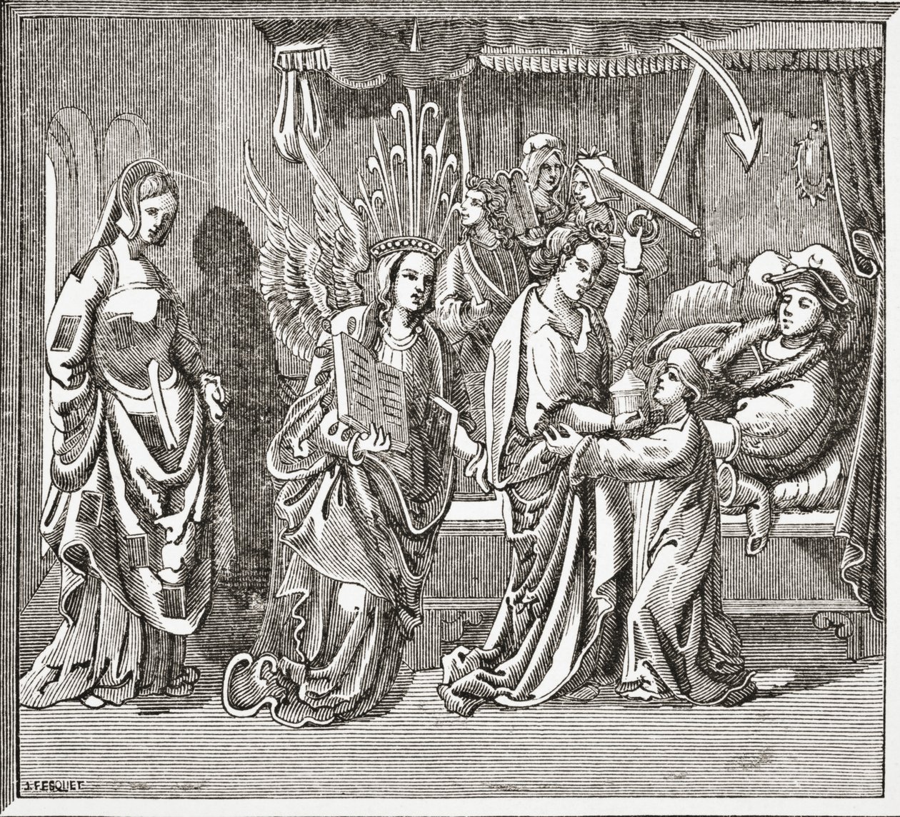 Alain Chartier getröstet von Hoffnung, 1878 von English School