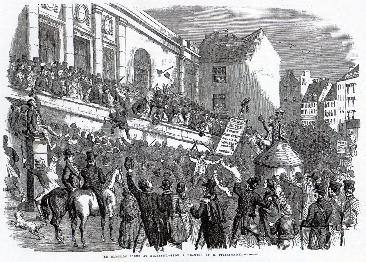 Eine Wahlszene in Kilkenny, Illustration aus 