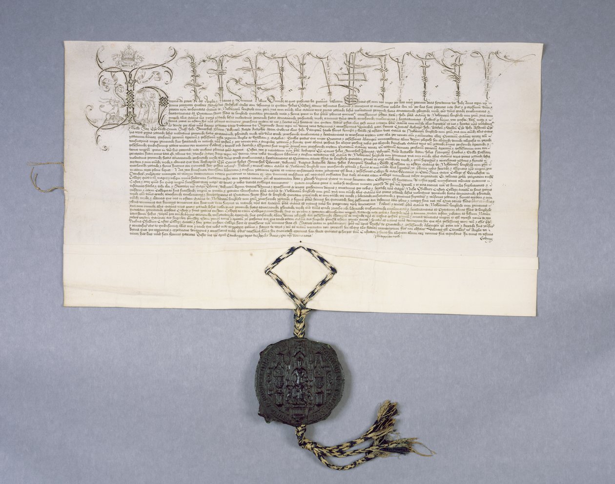 Urkunde 11980: Urkunde über die Schenkung von König Heinrich VI. an das New College Oxford der Güter von Newton Longville, 1441 von English School