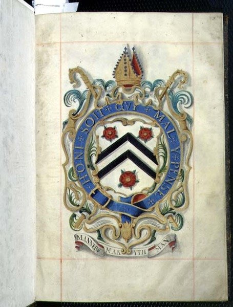 Archiv 3693 fol.1 Wappen aus einem Benefaction Book of New College, Oxford von English School