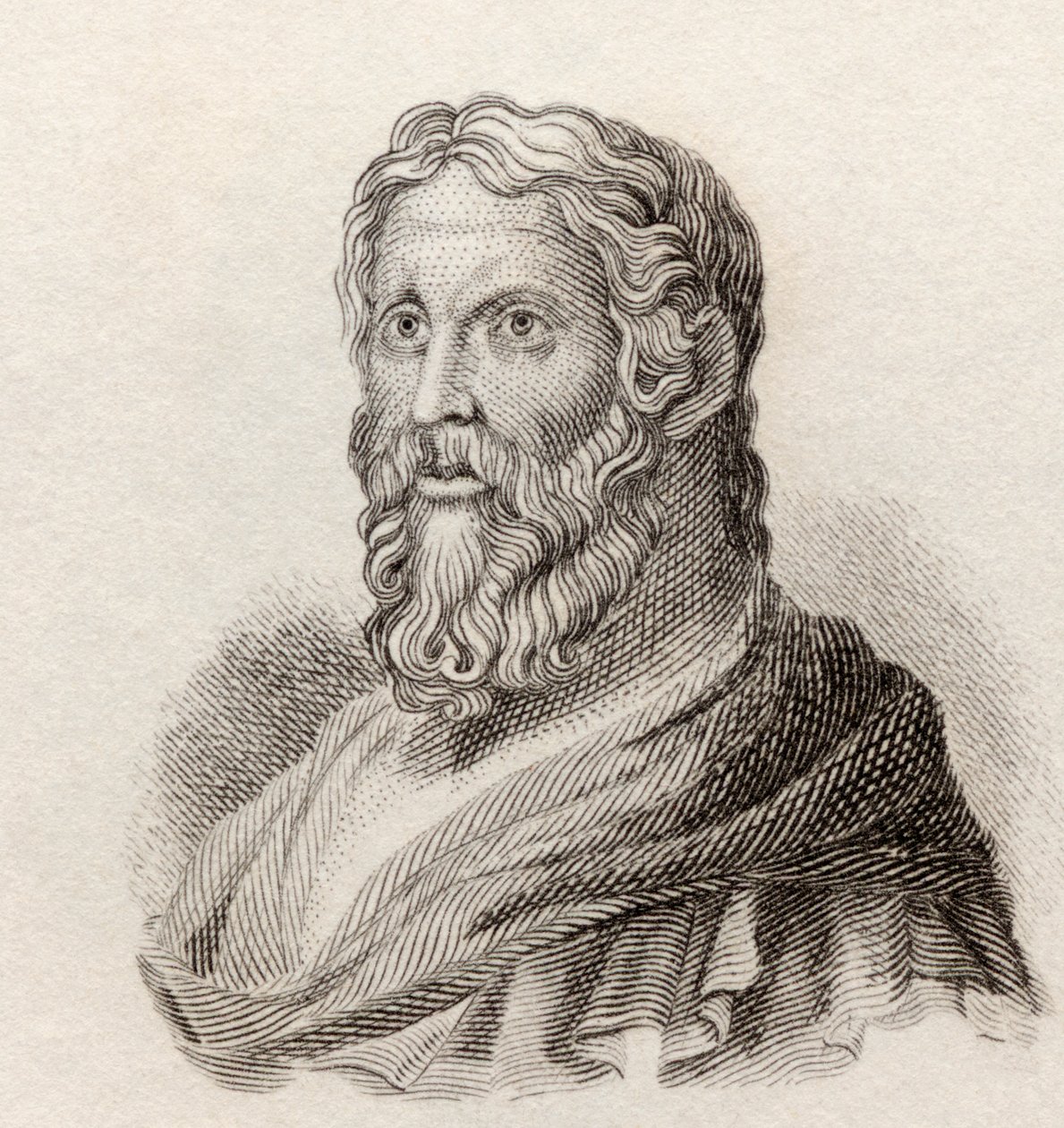 Aristophanes, ca. 446 bis ca. 386 v. Chr. Komödiendichter des antiken Griechenlands, aus Crabb