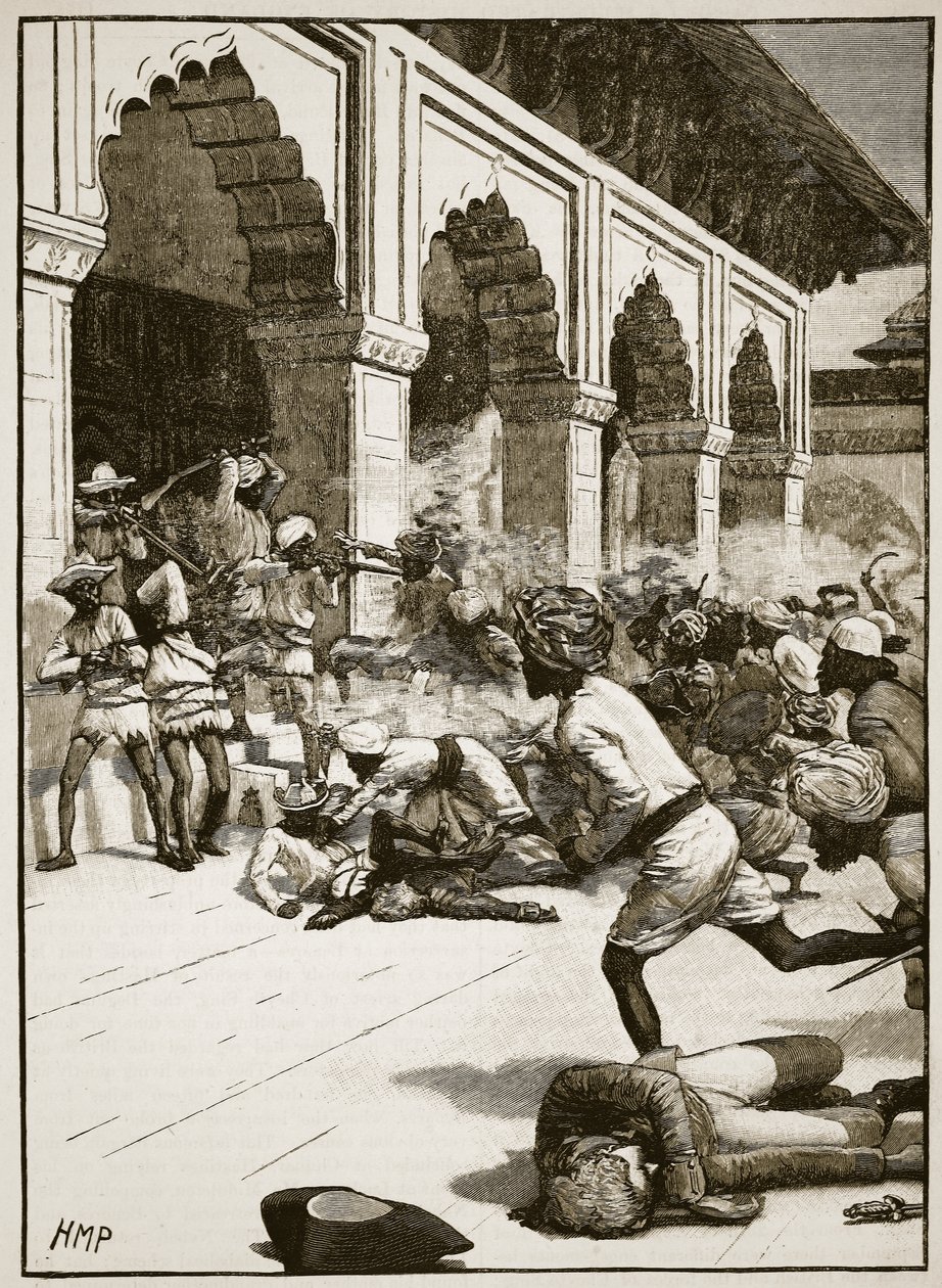 Verhaftung des Rajas von Benares, Illustration aus Cassells Illustrierter Geschichte Englands von English School