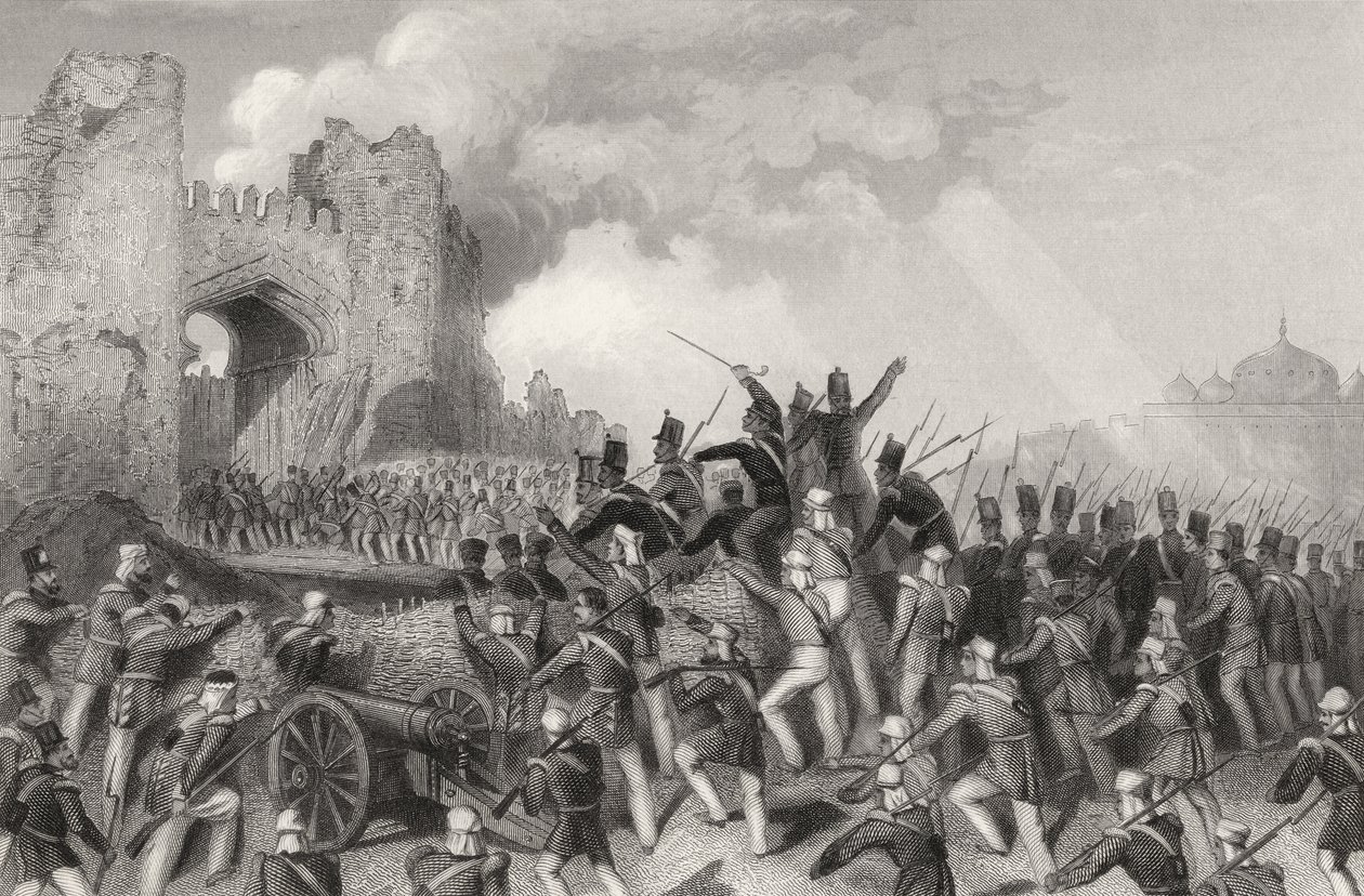 Sturm auf Delhi und Eroberung des Kaschmir-Tores am 14. September 1857, aus 