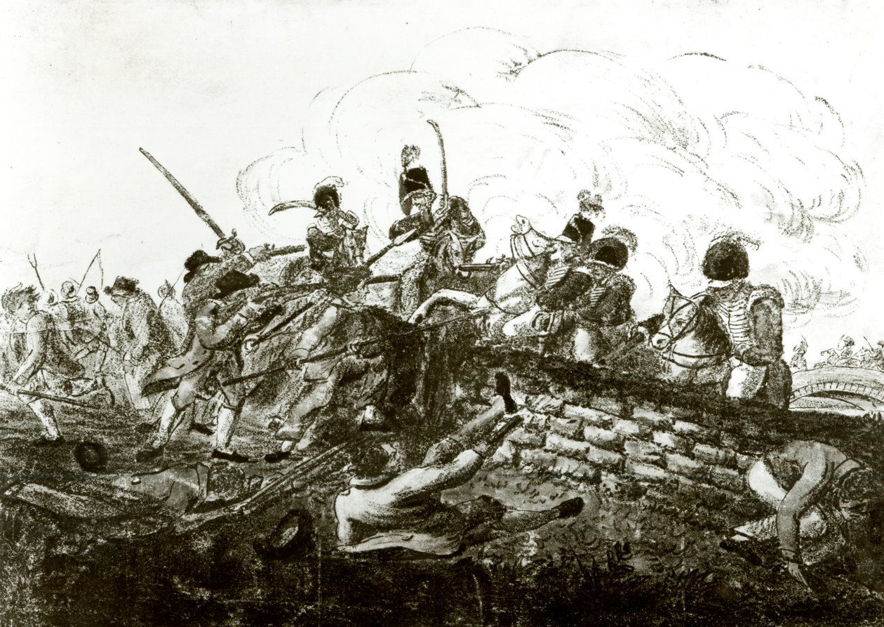 Schlacht von Bonnybridge, 1820 von English School