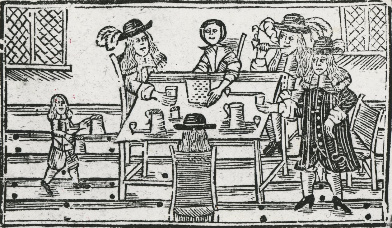 Brettspiel und Trinken in der Taverne von English School