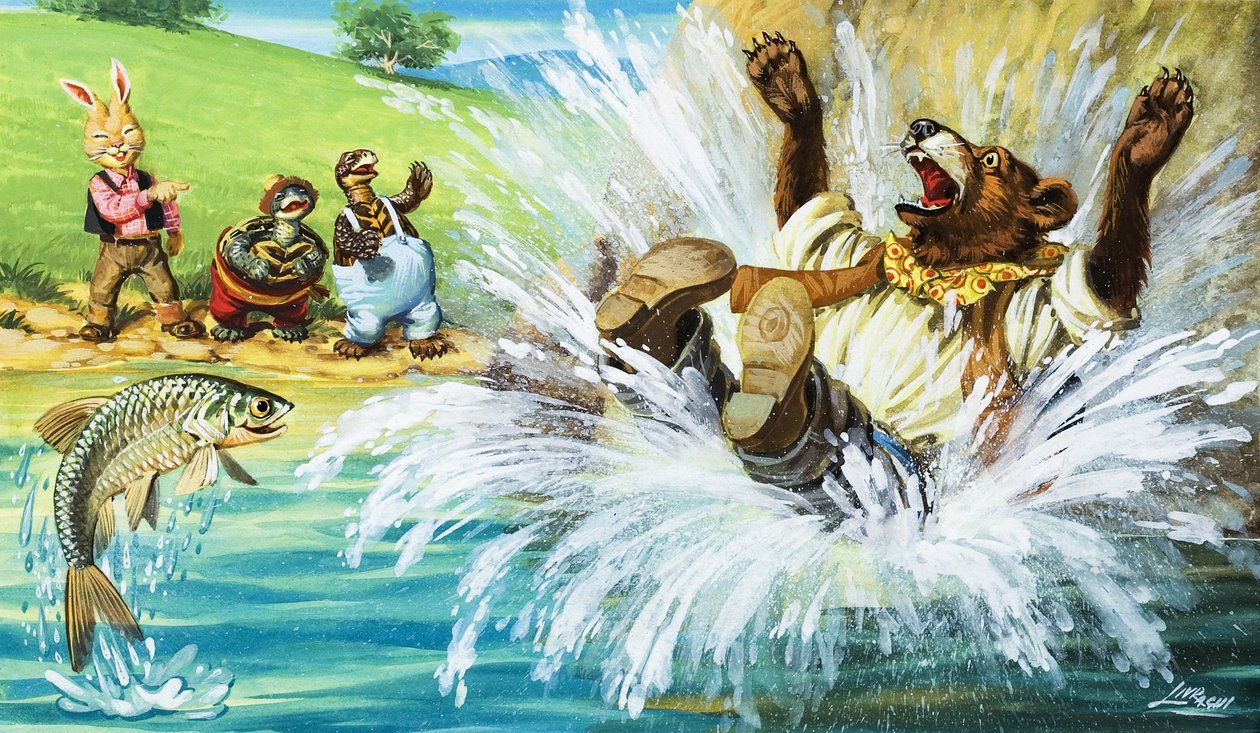 Brer Bär fällt in den Fluss von English School