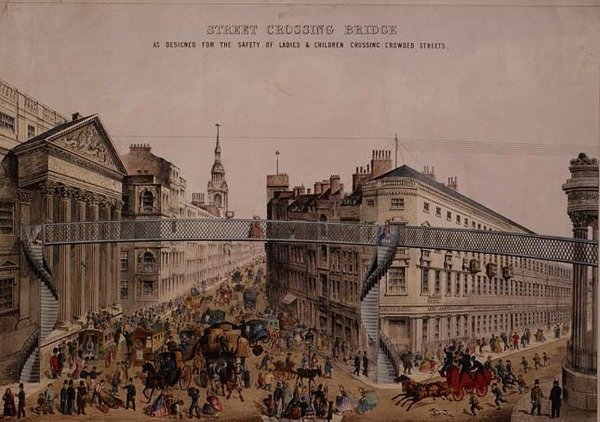 Brücke über die Straße am Mansion House, ca. 1862 von English School