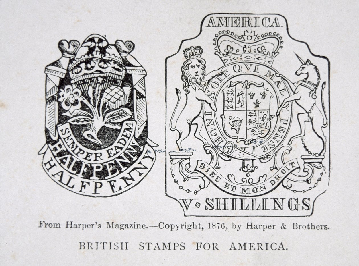 Britische Briefmarken für Amerika von English School