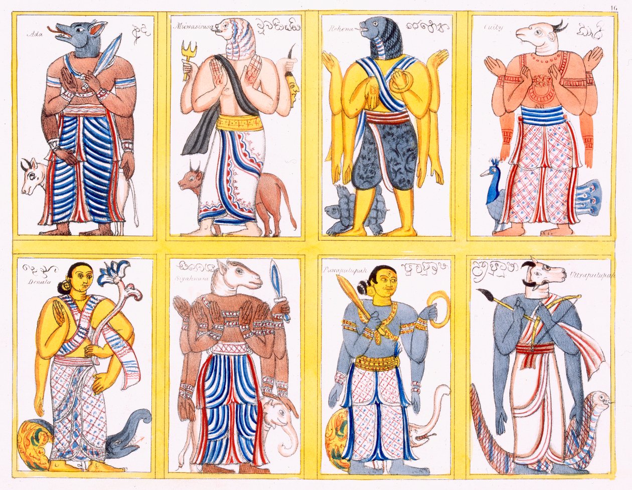 Buddhistische Gottheiten, aus Die Geschichte und Lehre des Buddhismus von Edward Upham, 1829 von English School