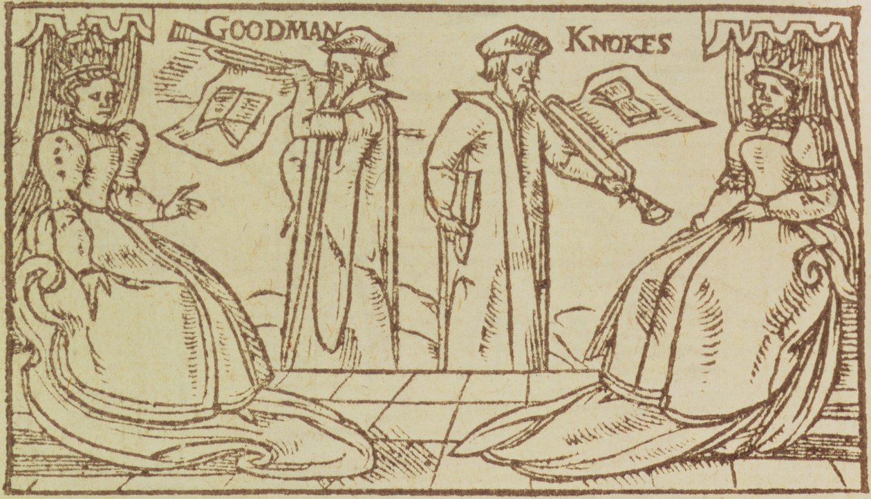 John Knox und Christopher Goodman halten eine Rede vor Mark Queen of Scots von English School