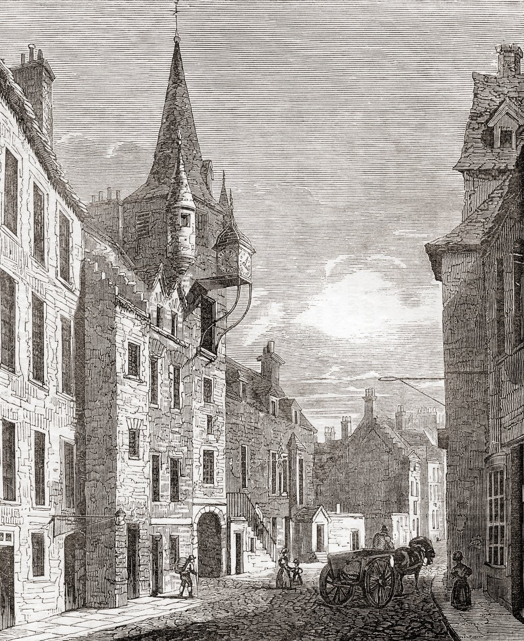 Canongate-Gefängnis, Edinburgh, Schottland, aus Old England: A Pictorial Museum, veröffentlicht 1847 von English School