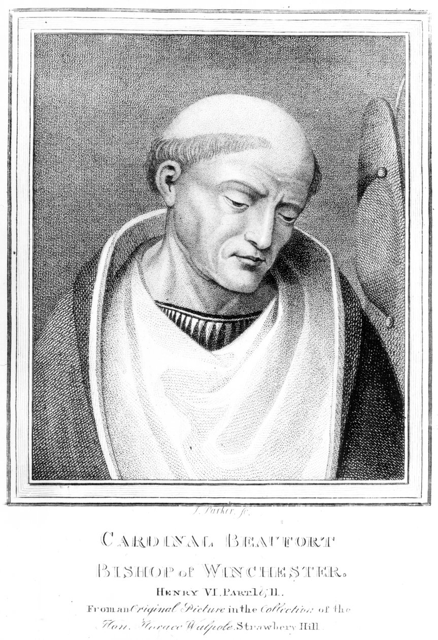Kardinal Henry Beaufort, Bischof von Winchester, graviert von J. Parker, 1791 von English School
