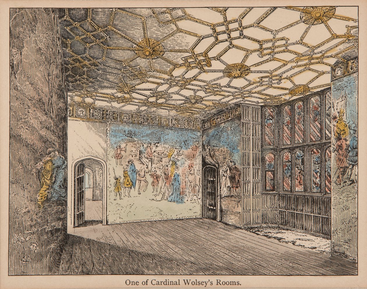 Zimmer von Kardinal Wolsey (handkolorierte Lithografie) von English School