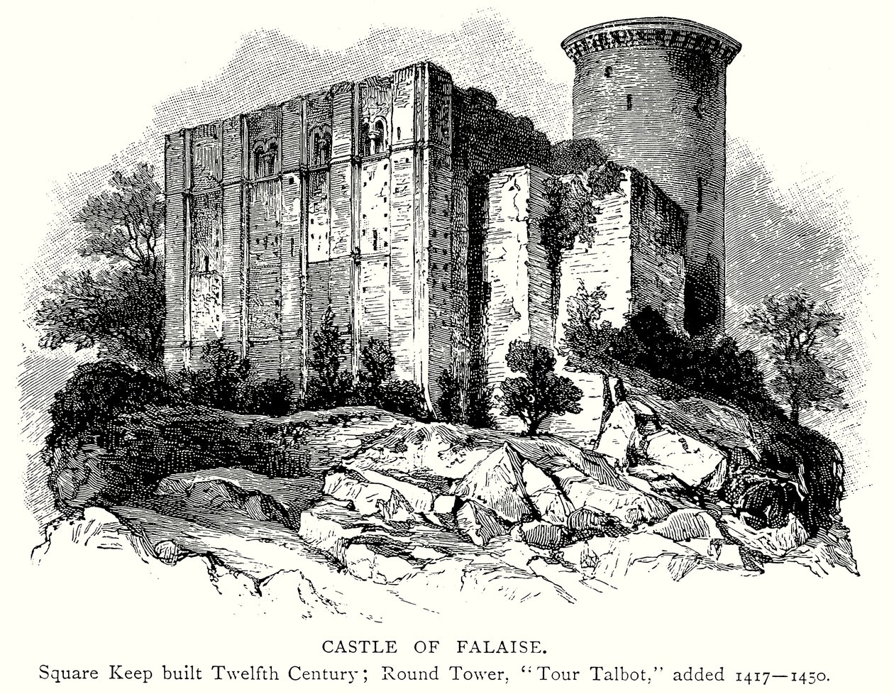 Schloss Falaise (Gravur) von English School