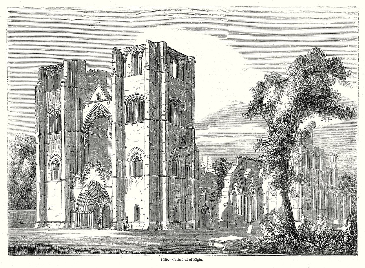 Kathedrale von Elgin (Gravur) von English School
