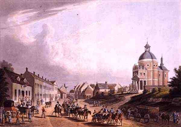 Transport der französischen Kanone vom Schlachtfeld am 24. Juli 1815, in Waterloo, veröffentlicht von R. Bowyer von English School