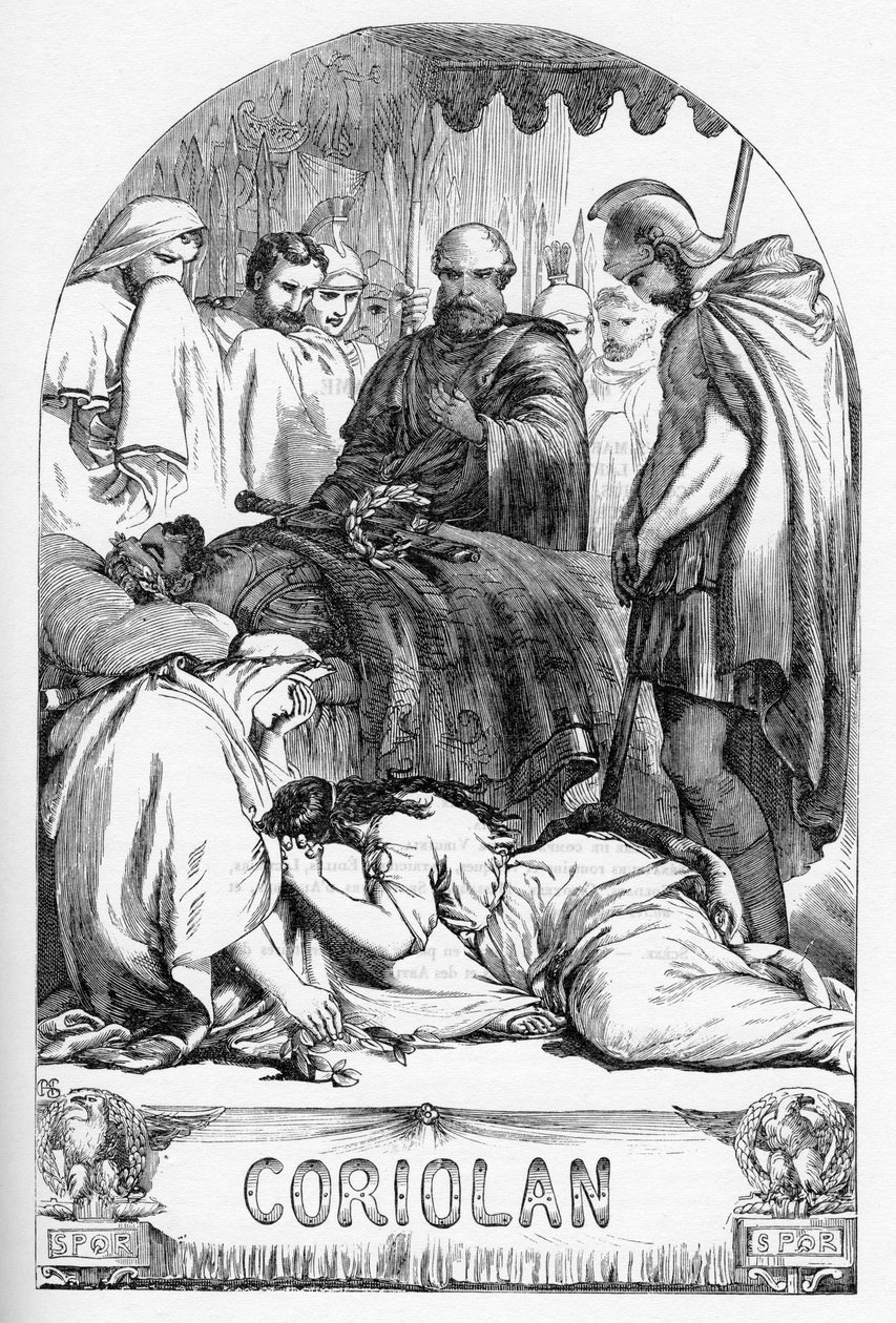 Coriolanus - Illustration in „Gesammelte Werke von William Shakespeare“ 1866 - Die Illustrationen und die allgemeine Form dieser Ausgabe sind von Cassell