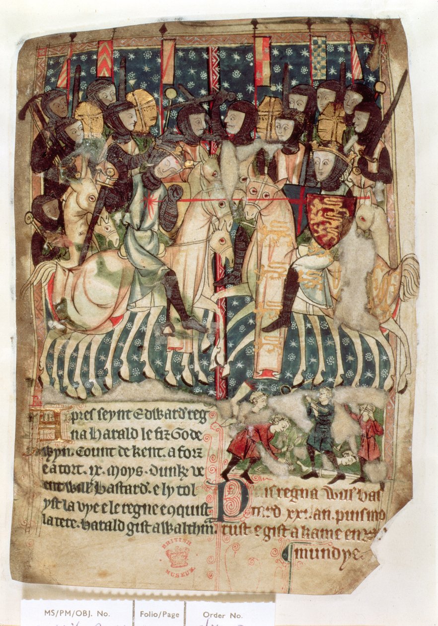 William tötet Harold in der Schlacht von Hastings, aus den 
