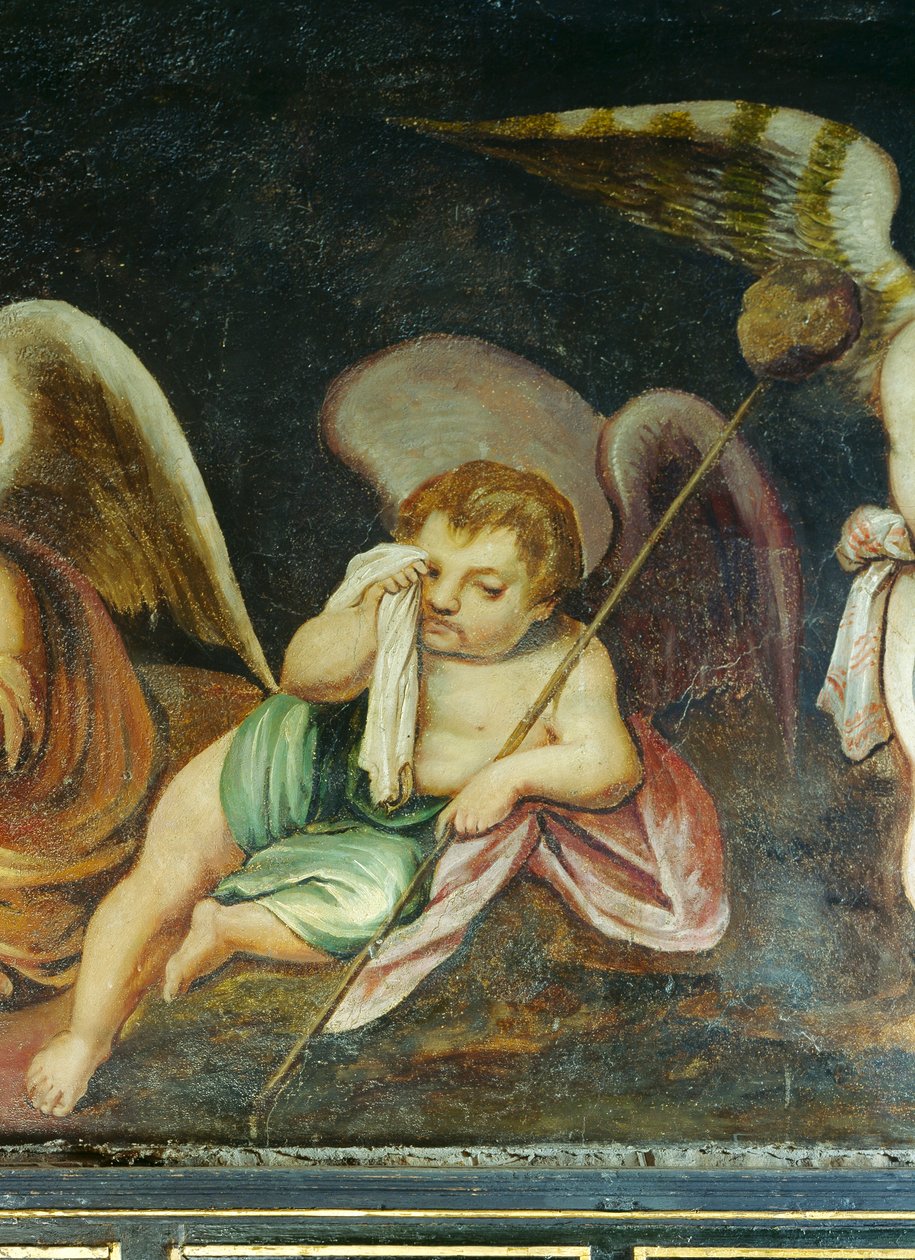 Weinender Cherub (Detail) von English School